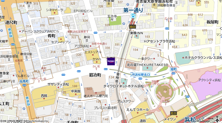 浜松支店付近の地図